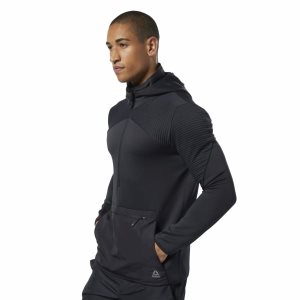 Reebok Thermowarm Deltapeak Control Kapuzenpullover Herren - Schwarz - DE 735-NWI